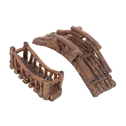 Totority 2pcs Fish Tank Bridge Decoration Aquarium Adornments Realistic Underwater Landscape for Shrimp Turtles Fish Easy to Maintain Stability