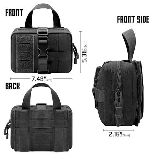 Upgrade Molle Rip Away Ifak Pouch, Tactical Small Belt First Aid Pouch Medical Utility EMT Pouch Only - color: Upgrade - Black