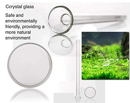 Shrimp Feeding Tube and Dish,Clear Crystal Glass Shrimp Feeder Tube Tray for Fish Tank Aquarium Shrimp (10") - size: 10" + 1 Tray