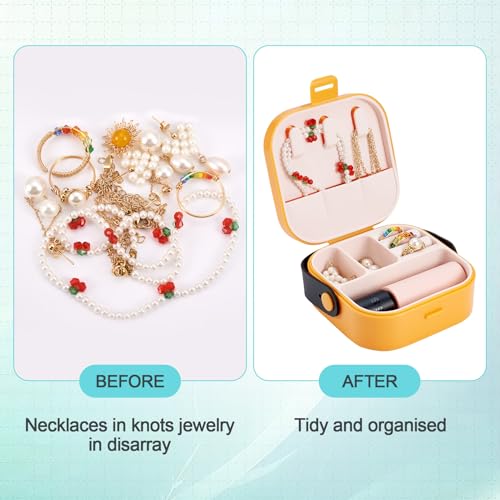 Silicone Jewelry Boxes Present Box,PU Leather Travel Jewelry Case,Mini Jewelry Box Travel Jewelry Box Jewelry Gift Boxes Necklaces Earrings Bracelets Boxes for Women,Orange - color: Orange