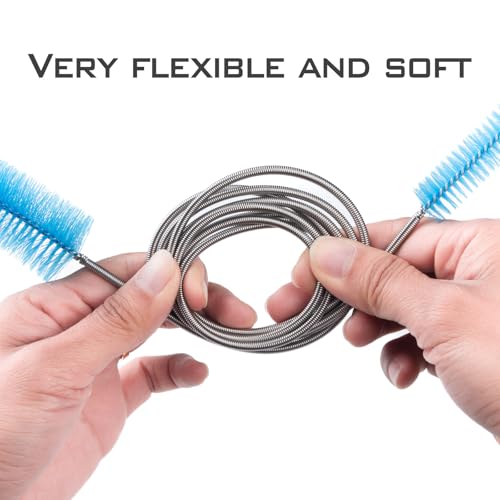 5p Dryer Vent&AC Drain Line Cleaner Brush,Multifunctional Pipe Cleaning | Dryer Vent, Flexible design for Sink, Shower Drain, Vacuum Hose, Hookah, P Trap & Snake Drain Unclogger