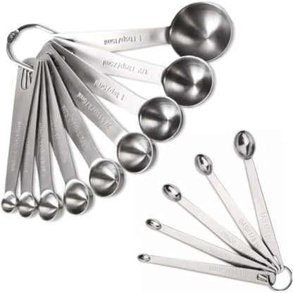 14PCS Measuring Spoons Set, 1 tbsp, 1/2 tbsp, and 1-1/16tsp Stainless Steel Measuring Spoons for Cooking Baking Spice Jars and Liquid Ingredients - size: 14 Pcs