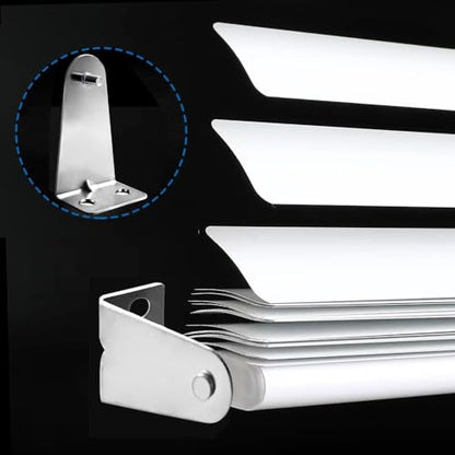 8pcs Metal Blinds Hold Down Brackets, Silver Door Blinds Bottom Bracket, Blind Bottom Rail Hold Clips with Screws for Horizontal Blinds Shades Windows Doors