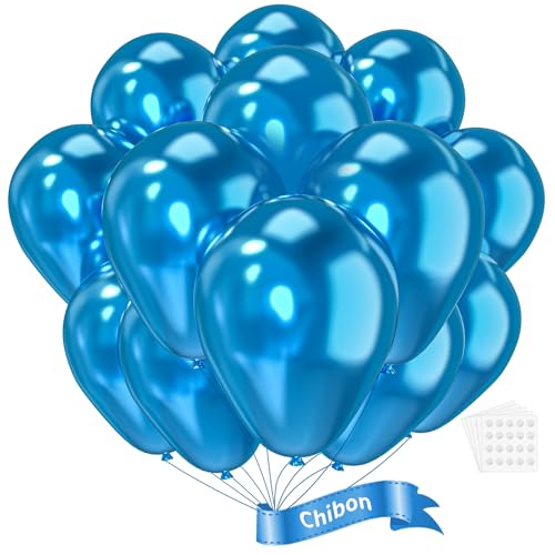 Metallic Blue Latex Balloons, 150pcs 5 inches Round Helium Metallic Blue Balloons for Birthday Baby Shower Wedding Gender Reveal Birthday Party Decorations - color: Metallic Blue, size: 5 inches