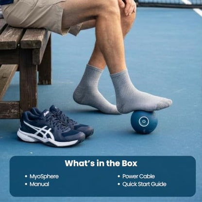MyoSphere® Vibration Massage Ball Portable Muscle Recovery Tool | Nobol Deep Tissue Vibration Rechargeable Massager - Nobol Blue - color: Nobol Blue