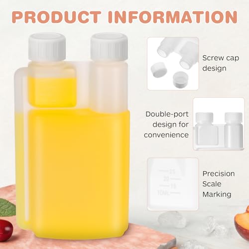 CHENGU Plastic Flask with Built in Shot Glass Measuring Bottles Graduated Chamber with Caps Liquid Dispenser for Liquids to Store and Pour for Concerts Travel Camping Party(1 Pc,16.9 Oz, 0.84 oz) - size: 16.9 oz, 0.84 oz