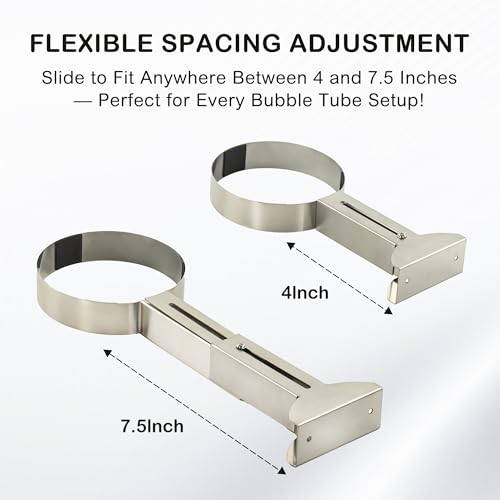 Stainless Steel Bracket for 15cm Sensory Bubble Tube & Aquarium Lamps - Adjustable Dual-Rail Holder with Spill-Proof Base, Child-Safe for Sensory Rooms, Schools, Daycare