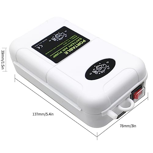 Portable Battery Air Pump for Fishing Trips, 6 Gallons Aeration Pump,Aquarium Air Pump with Air Stones, Outdoor & Outdoor use