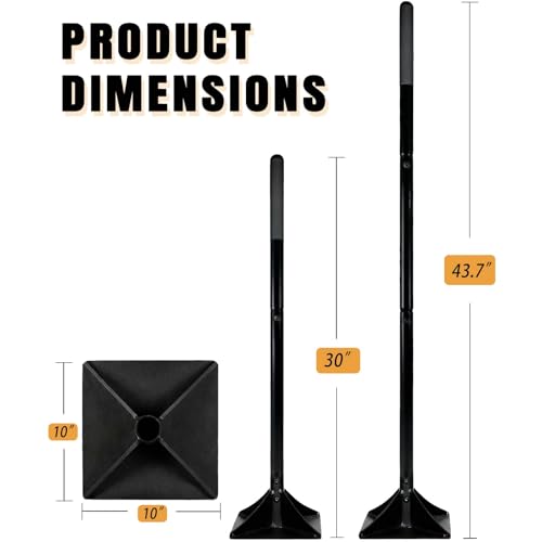 Steel Tamper Tool with 48 inch Handle, 10''x10'' Gardening Hand Tools for Leveling Ground Installing Pavers Driveway, Garden, Yard and Repairing Blacktop