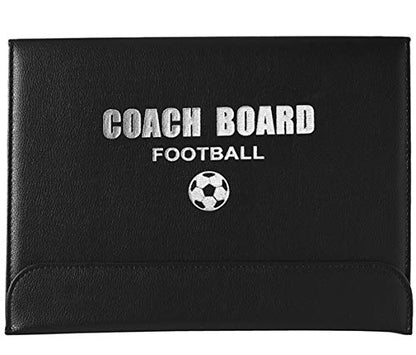 Foldable Leather Football Soccer Magnetic Tactic Marker Coaching Clipboard with Zipper and Marker Pen - Coaching Strategy Guiding Board Kit Equipment Portable Coach Tool - style: Soccer