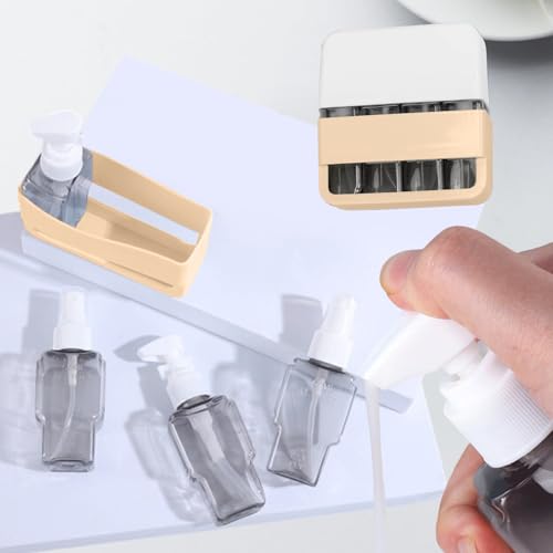 4-in-1 TSA-Approved Travel Bottles Set Leakproof Refillable Toiletry Containers for Shampoo and Liquid Essentials - color: Beige