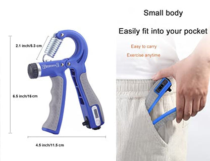 Hand Strengthener Grip 2 Pack, Hand Exercisers for Strength with Adjustable Resistance 10-130 Lbs,Hand Grip,Grip Strength Trainer for Muscle Building and Injury Recover - color: Blue