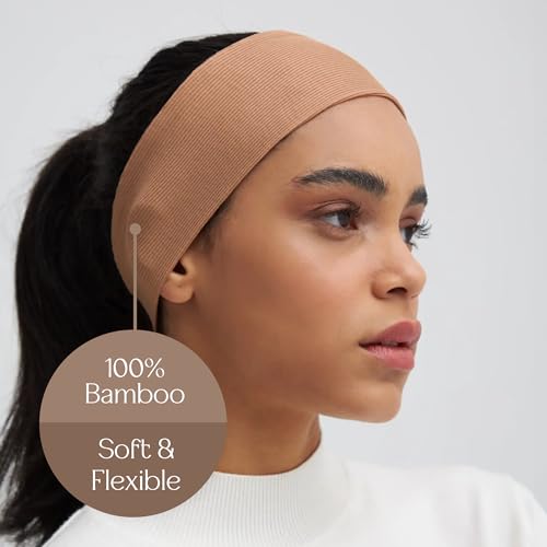 Modest Bandana Ribbed | For Muslim Women Undercap Pre-Sewn Inner Scarf Accessory Easy To Wear - color: Warm Taupe