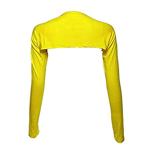 YEESAM Bolero Shrugs for Women Long Sleeve Arm Sleeves Hijab Accessories One Size - color: Yellow