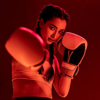 Sanabul Hyperstrike Boxing Gloves for Women, Kickboxing MMA Muay Thai Gloves, Training Sparring Punching Heavy Bag. - color: Black/White, size: 12 oz