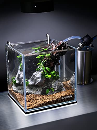 25C Rimless Low-Iron Cube Aquarium, 3.7 Gal, 9.8x9.8x9.8in | 25x25x25cm; shrimp, betta and nano; 5mm glass - size: 3.7Gal W9.84×D9.84×H9.84 in(25x25x25cm)