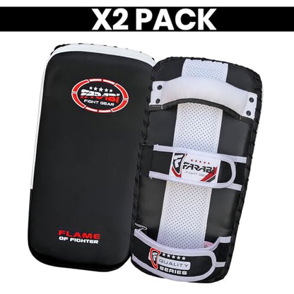 Farabi Thai Pad Training Kick Pad Curved Coaching Pad Kicking Mix Martial Arts x 1 Single Unit - color: Black (Pair)