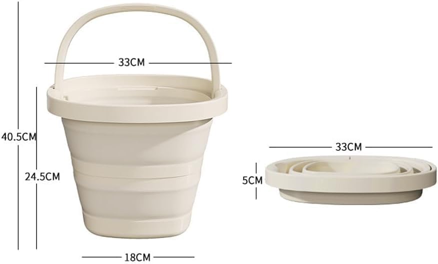 Collapsible Bucket, 2.6 Gallon (10L) Portable Water Pail, Foldable Design with Handle, for Garden, Car Wash, Camping - color: B001-complected