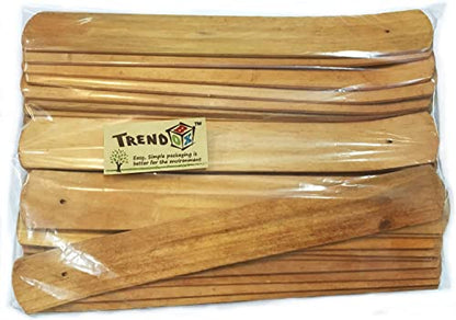 TRENDBOX 100pcs Handmade Plain Wood Wooden Incense Stick Holder Burner Ash Catcher Natural Design Buddhist - size: 100 pcs