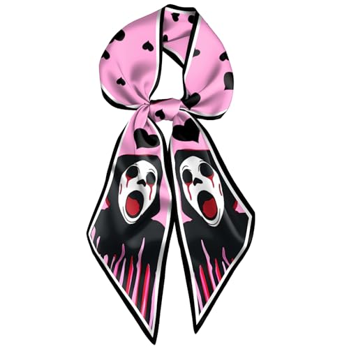 Head Hair Scarf Neck Silk Feeling Scarves Long Thin Satin Fashion Handbag Cute Decoration Women Girls 59 * 6.7'' - color: O-18-shout