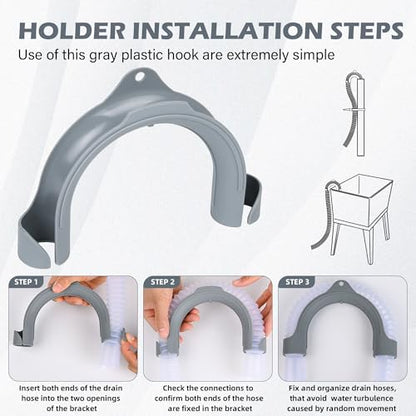 U-Shaped Washing Machine Drain Hose Holder Hook, 2Pack | U-Bend Hose Holder Hook, For Laundry Tub, Dishwasher and Sink Drain Hoses, Compatible with Samsung, GE Washers