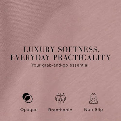 Slip-on Instant Premium Jersey Hijab with Undercap - Buttery Soft, Lightweight Hijab with Innovative Tie-Back Design - color: Dusty Rose