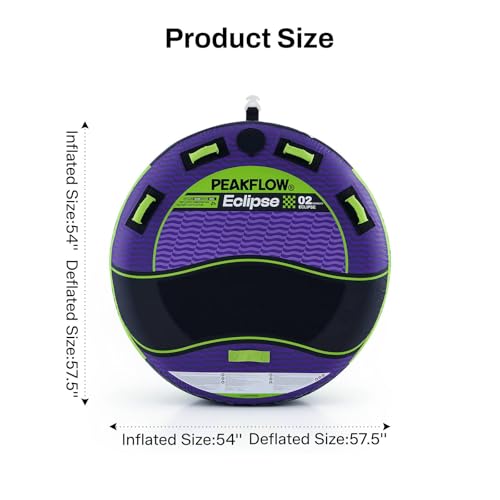 PEAKFLOW Towable Tube,Boat Tube,1-3 Person,Tubes for Boating,PVC Liner and Full Nylon Cover,Lake & Ocean Fun - size: 1-2 Rider Eclipse