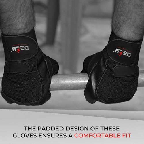 DEFY Padded Weight Lifting Gloves with 13" Long Wrist Wrap Genuine Leather Gym Gloves for Power Lifting, Cross Training, Workout Black - size: Small