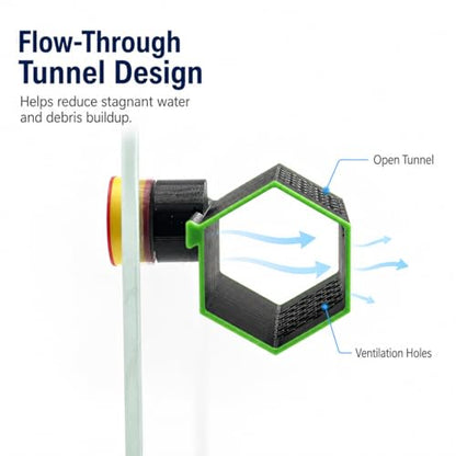 Magnetic Reef Tank Fish Hideout for Clownfish, 3D Printed Flow-Through Shelter for Shrimp, Fry & Small Reef Fish, 3.15" Aquarium Cave, Fits Glass up to 5/16" (Fluorescent Green)