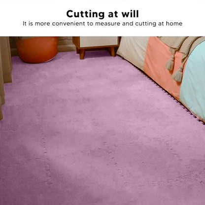 10pcs 30 cm/11.8 in Foam Puzzle Floor Play Mat,Interlocking Carpet Tiles for Home Gym and Fitness Room (Roseate) - color: Roseate