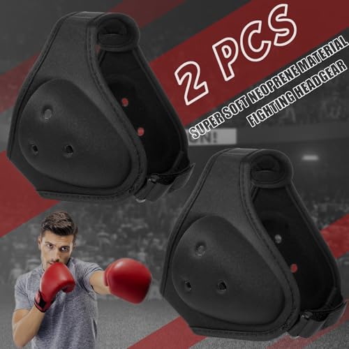 Jerify 2 Pcs Wrestling Headgear for Kids Youth Soft Grappling Headgear Wrestling Adjustable Ear Guard Protective(Black) - color: Black