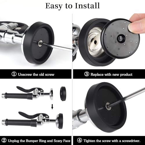 Commercial Spray Valve Repair Kit, 3 Pack Pre-Rinse Sprayer Spray Face Bumper and Screw Repair Part for All Commercial Faucet Sink Dish Sprayer Valve, Black