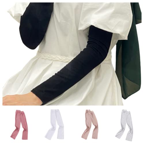 4 Pairs Muslim Elastic Arm Sleeves for Women Modal Cotton Sunscreen UV Protection lslamic Arab Ramadan Sleeve Cover - color: 1+ 7+ 13+ 19