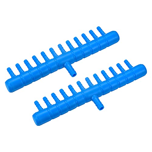 uxcell 2Pcs 8mm to 5.5mm 12 Ways Air Line Tubing Splitter Connector Fish Tank Oxygen Pipe Air Tubing Adapter for Aquarium, Blue - style: 12 Ways