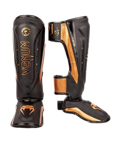 Venum Venum Elite Evo Shin Guards - color: Black/Bronze, size: Large