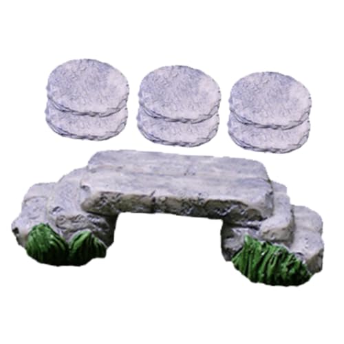 Abaodam Miniature Bridge Model with Mini Stepping Stones Garden Ornament for Succulents DIY Creative Micro Landscape Decor for Indoor Outdoor Fish Tank