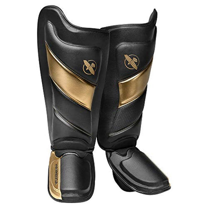 Hayabusa T3 Striking Shinguards - color: Black/Gold, size: Medium