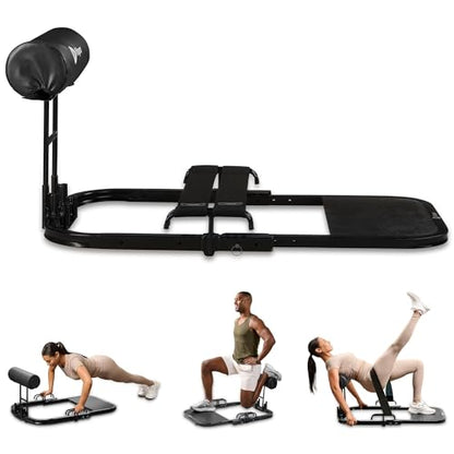Lifepro GluteBlast Hip Thrust Machine – Foldable, Home Gym, 220 lb Cap | Sissy squat + hip thrust bench, powder-coated steel, PU leather pad, folds with wheels, 27.2"×45.3" glutes, hamstrings & core - style: Gluteblast Lite