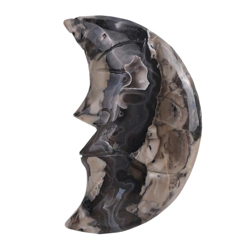Sportmusies Natural Crystal Agate Crescent Moon Figurine, 4.72-6.1 inches - size: 4.72 - 6.1 inches