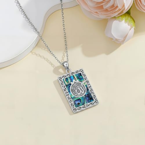 PROESS 925 Sterling Silver Hamsa/Allah Necklace Evil Eye Amulet Jewelry Gifts for Men Women - style: Tarot Allah