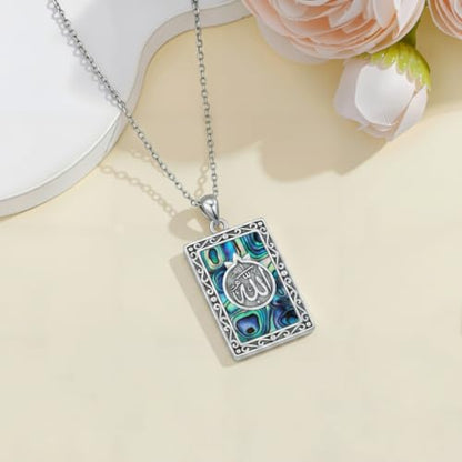 PROESS 925 Sterling Silver Hamsa/Allah Necklace Evil Eye Amulet Jewelry Gifts for Men Women - style: Tarot Allah