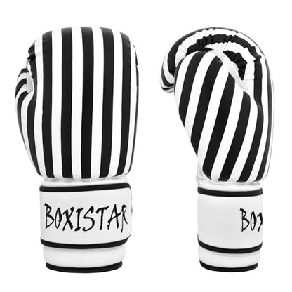 Athllete Boxistar Boxing Gloves - Men's & Women's, 8 oz to 16 oz with Optimal Padding - color: Black/White, size: 12 oz