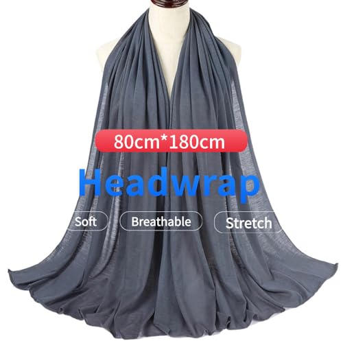 Harewom Head Wraps for Black Women, 71" Long Soft African Turban Hair Scarf - color: 1 Pcs- Dark Gray