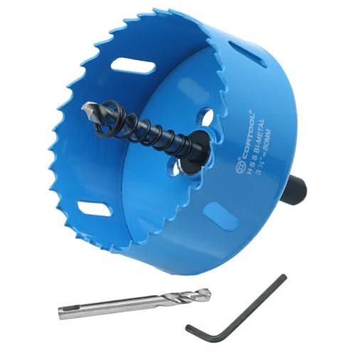 3-1/8 Inch Hole Saw with Arbor for Metal and Wood Cutting, Bi-Metal Hole Cutter, 3-1/8" Hole Saw Kit for Drywall, Wood, PVC Boards, Fiberglass and Vent Pipes - style: 3-1/8"（80mm）