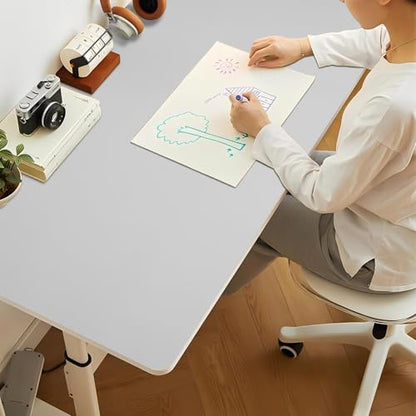 Bloss Large Desk Pad, 47.2" x 24" Desk Mat, Desk Pads on Top of Desks, Computer Mat Non-Slip, Desk Blotter Waterproof, Easy to Clean - Light Grey - color: Light Grey, size: 47.2" x 24"