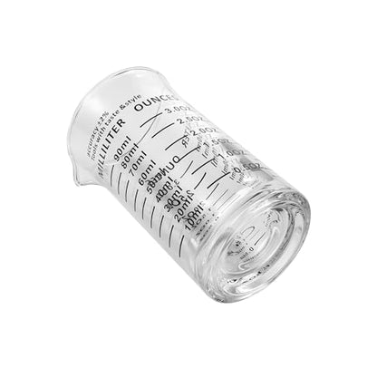 Ackers 3oz/90ml Glass Measuring Cup – Shot Glass with Double Scale-Ounce,Ml Markings for Kitchen & Bar(Black Line) - color: Black(Single)
