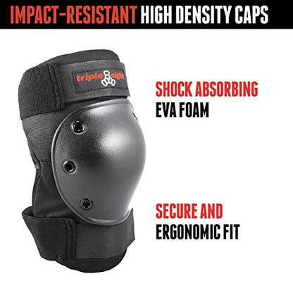 Triple Eight Kneesaver Knee Pads (1-Pair), Black, (Pack of 6) - size: (Pack of 6)
