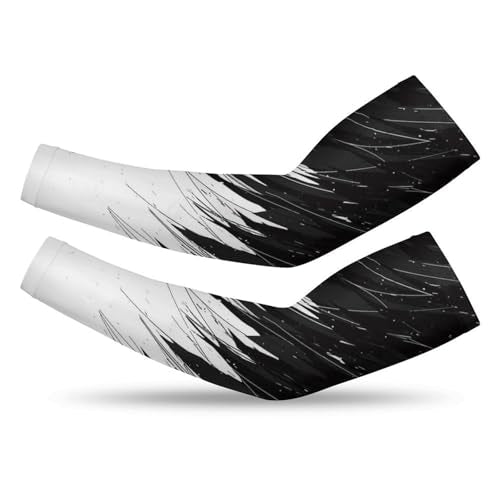 Purple Cooling Arm Sleeves for Men & Women – Breathable, Sun Protection, Sports Arm Sleeves for Women, Men & Youth - color: Black White Graffiti