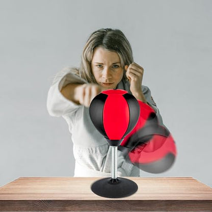 Stress Buster Desktop Punching Bag - Suctions to Your Desk, Raipoment Heavy Duty Stress Relief Ball, Funny Gifts for Boss or Coworker, Easter - size: Red/Black