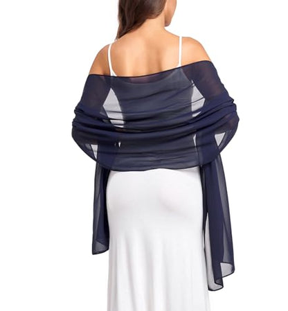 Shawl and Wrap for Evening Dresses Wedding Sheer Scarfs Women Scarve - color: Navy, size: 72''×18''
